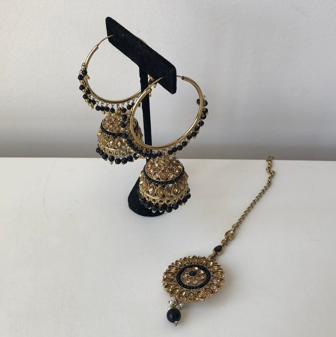 Black Gold Jumke Earring Tikka