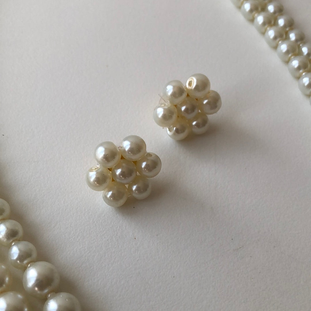 Ballroom Pearl Necklace Earring Set