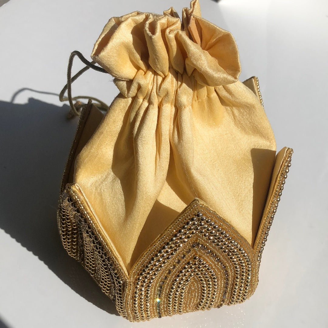 Leaf Gold Potli Bag