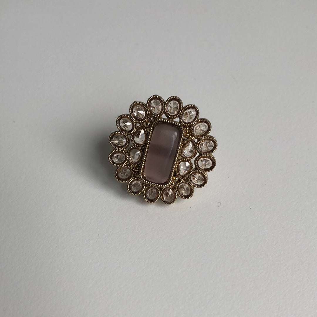 Taupe Dusk Statement Ring