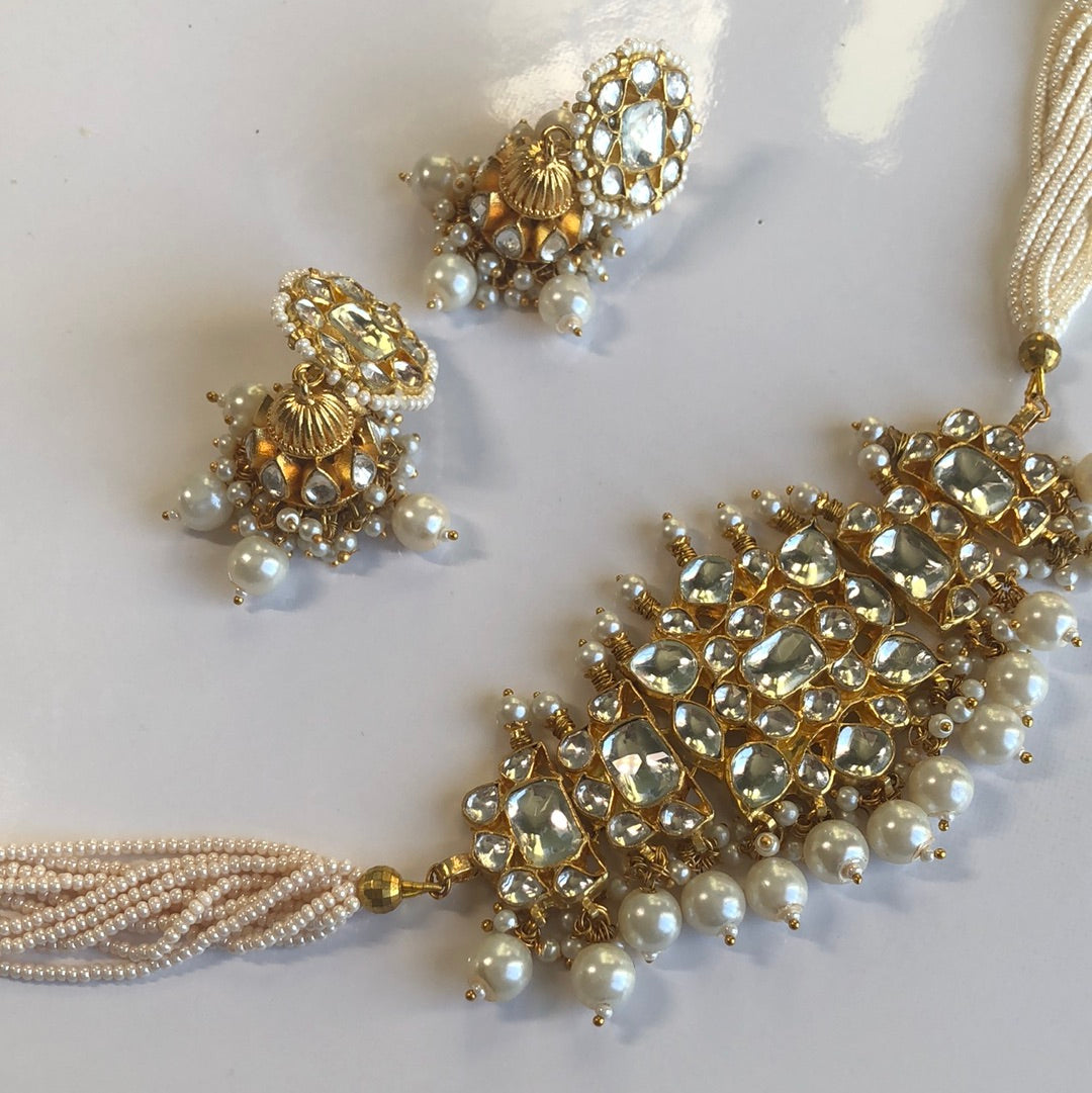 Pachi Kundan Pearl Jumke Choker
