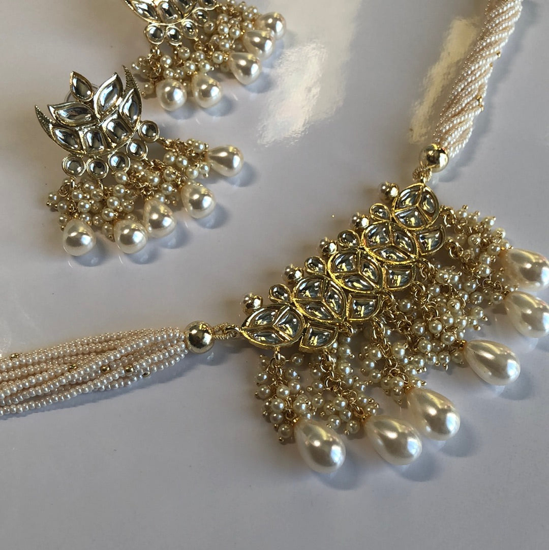 Pearl Necklace Earring Set