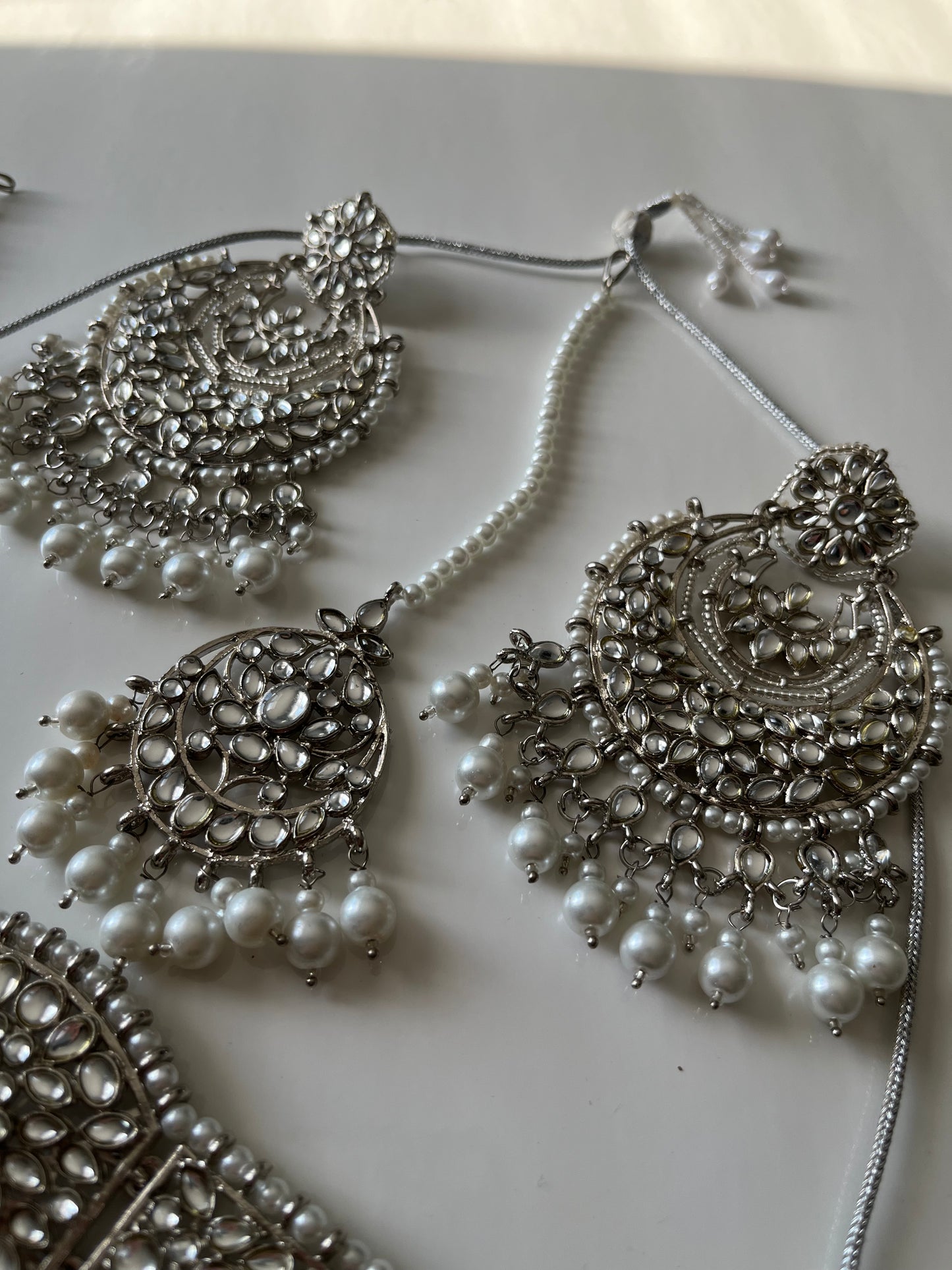 Pakistani Silver Choker Set With Passa