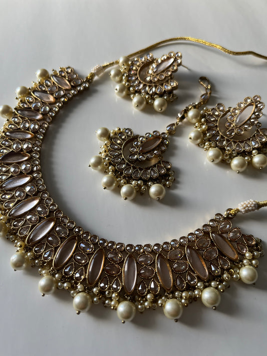 Sangeet Gold Polki Necklace Set