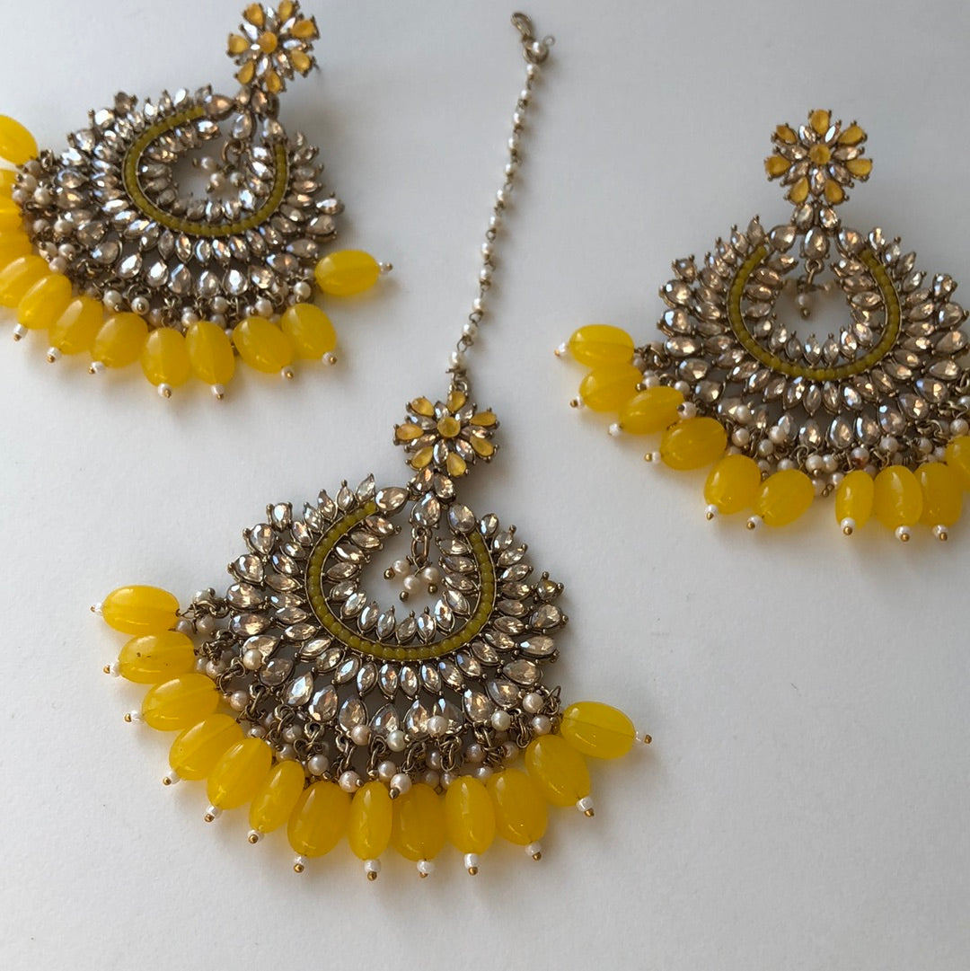 Haldi/Yellow Stone Earrings Tikka