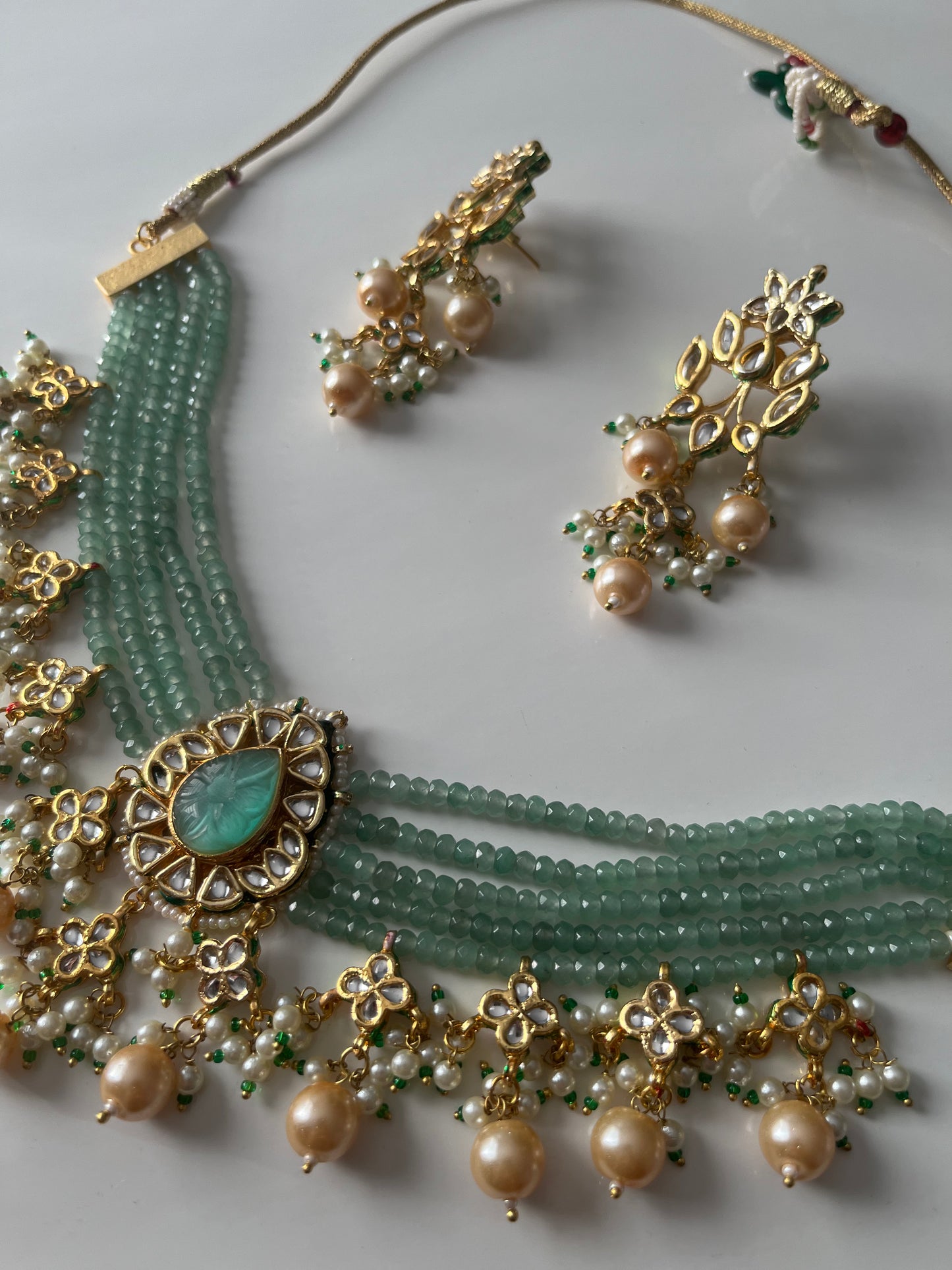 Seafoam Green Kundan Pearl Set