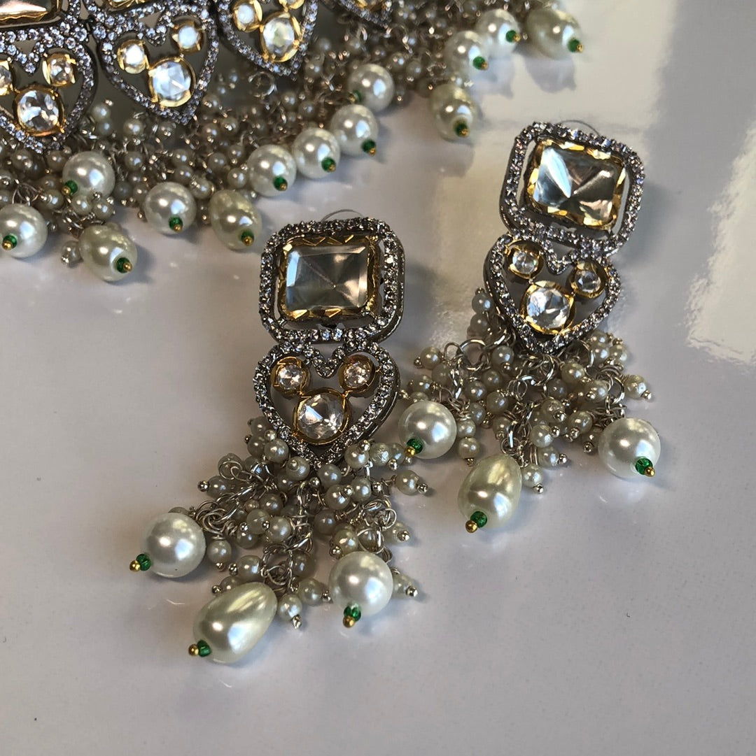 Crystal Heart Elegant Necklace Earring Set