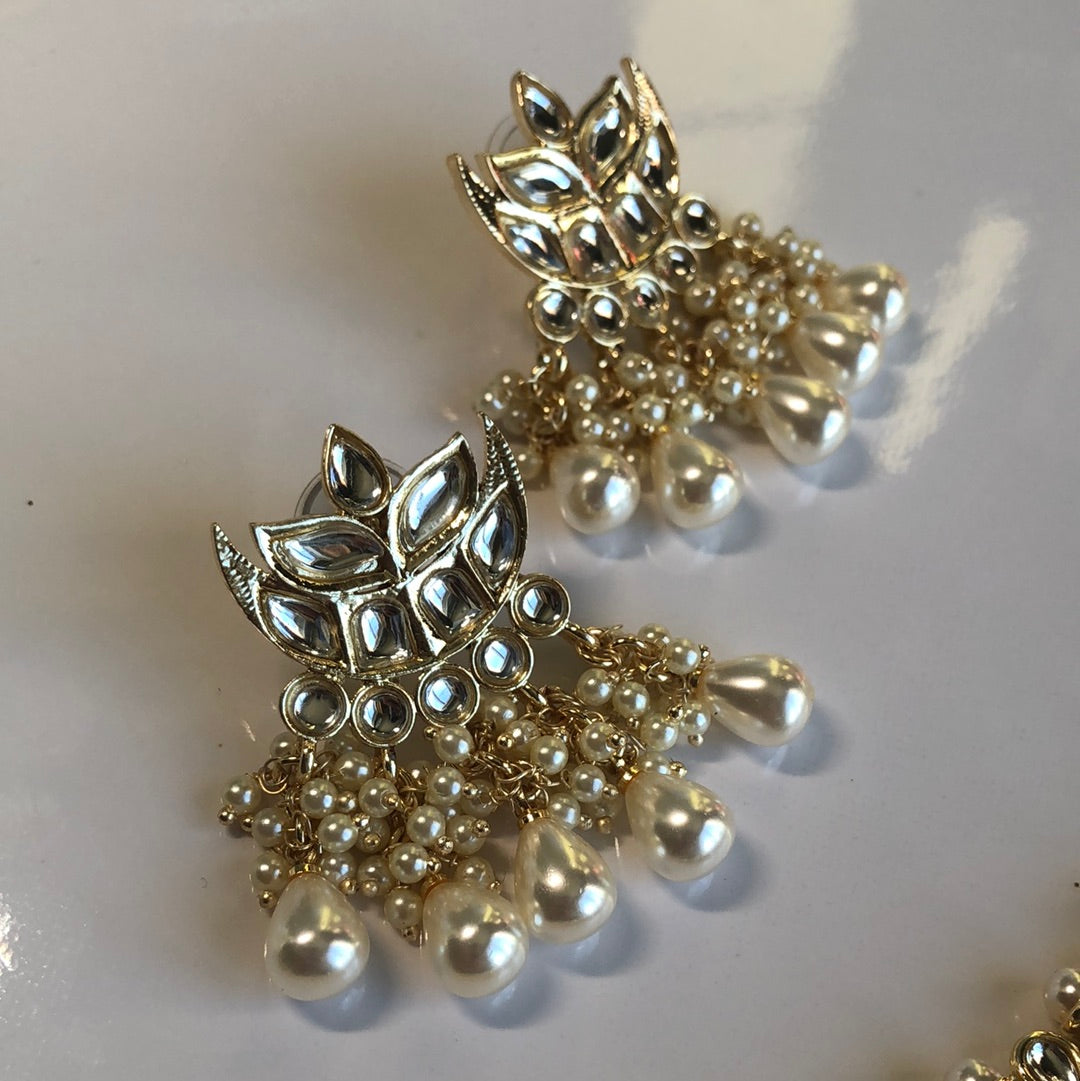 Pearl Necklace Earring Set