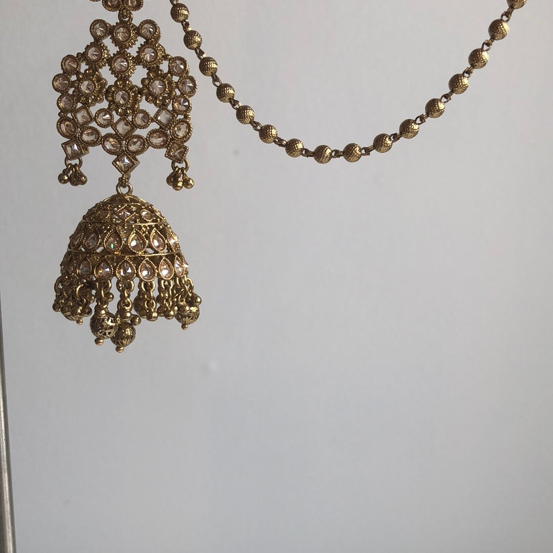 Stunning Gold Necklace Earring Tikka Set