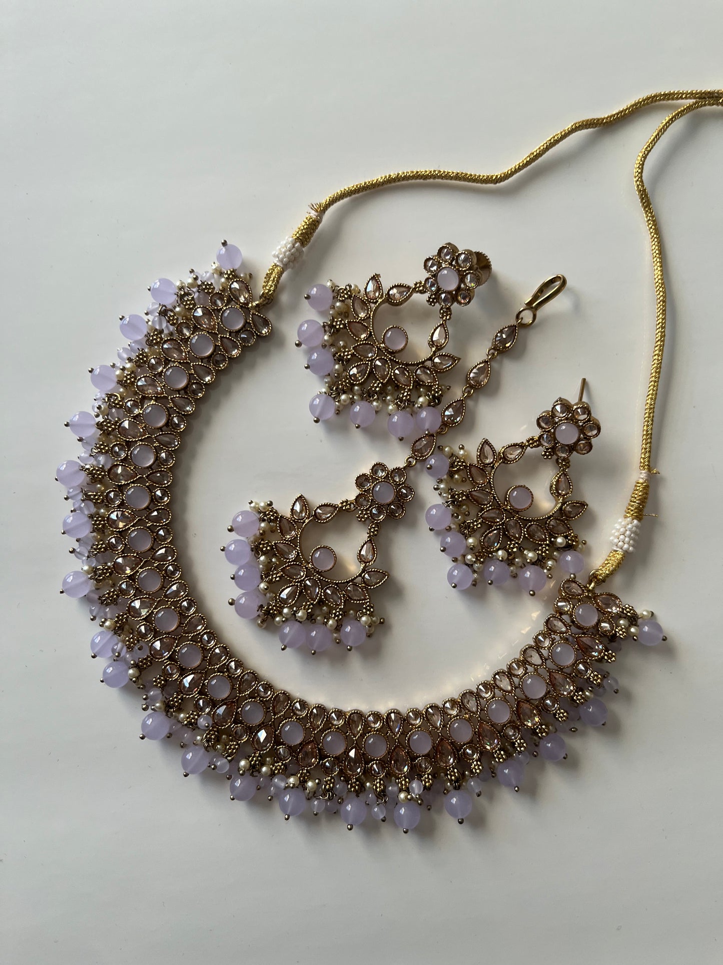 Lavender Polki Set