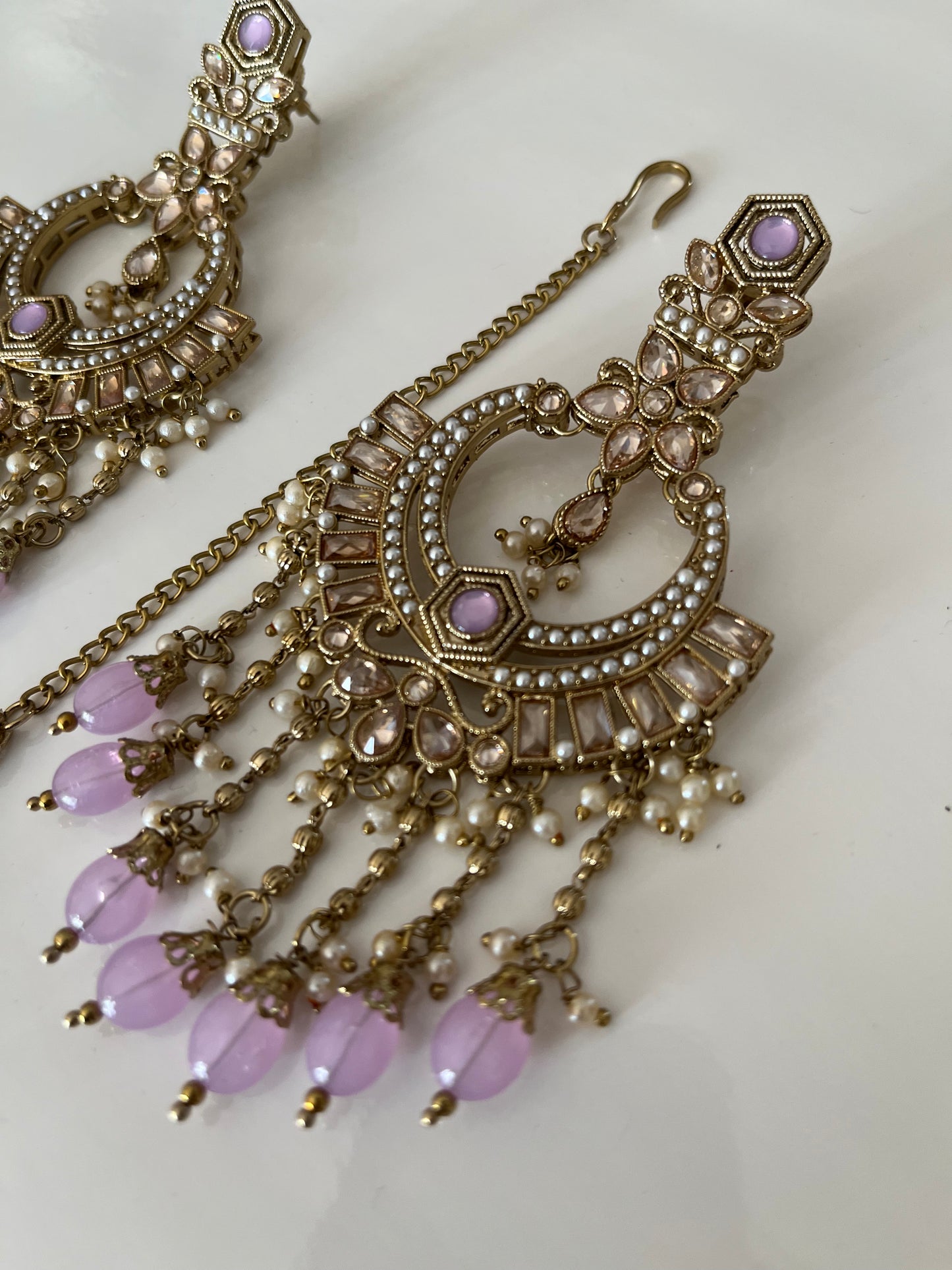 Lavender Chandelier Drop Earrings