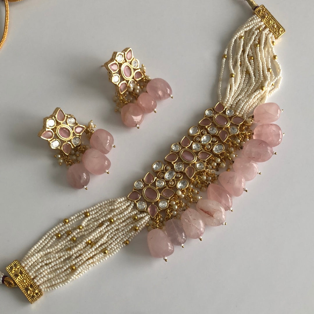 Pachi Kundan Baby Pink Choker