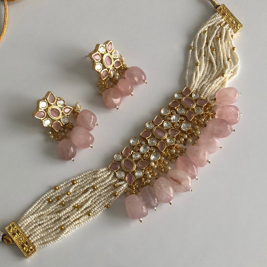 Pachi Kundan Baby Pink Choker