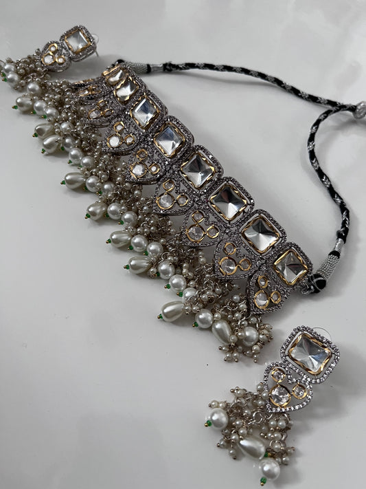 Crystal Heart Elegant Necklace Earring Set