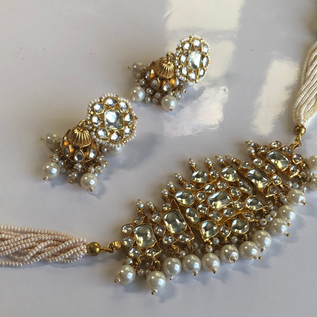 Pachi Kundan Pearl Jumke Choker