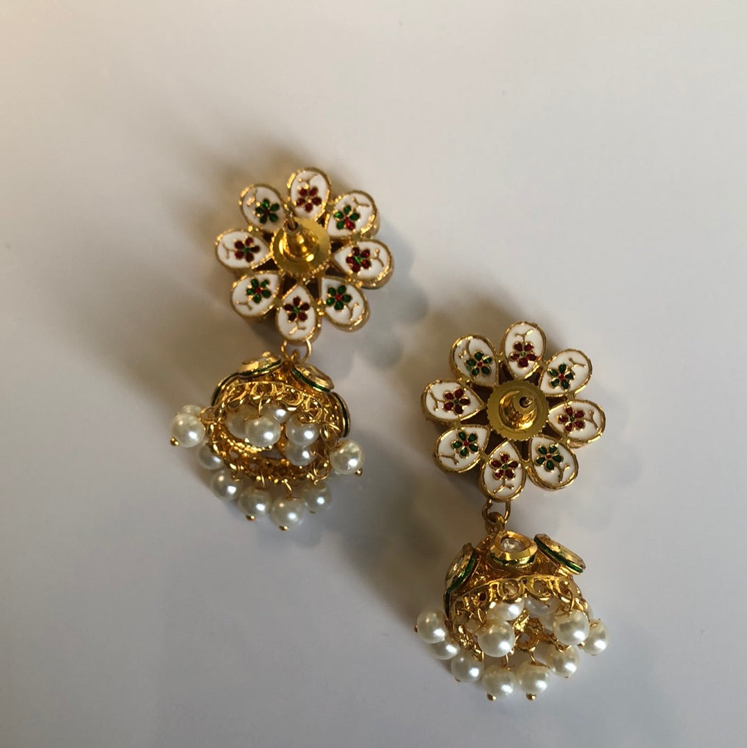 Traditional Gold Plated Kundan Jumke