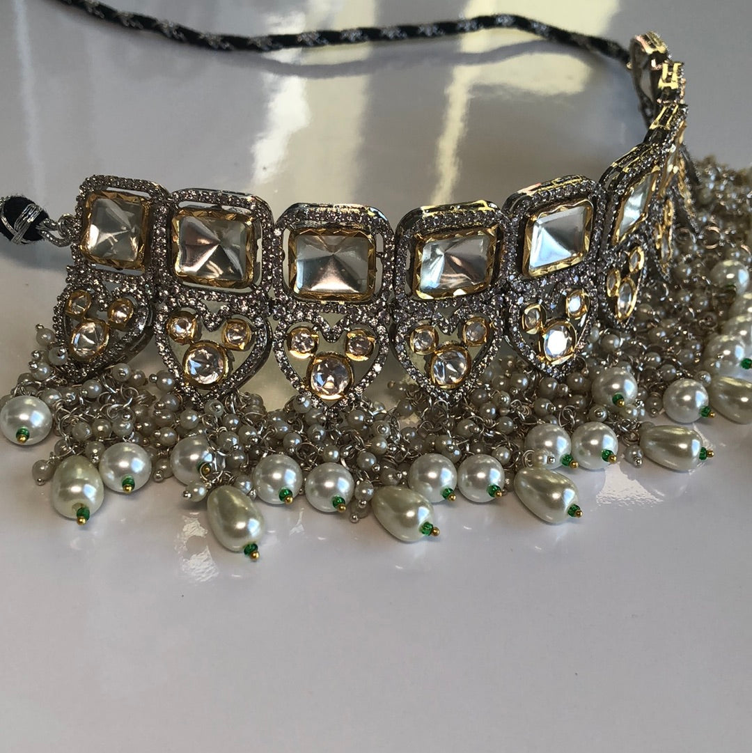 Crystal Heart Elegant Necklace Earring Set