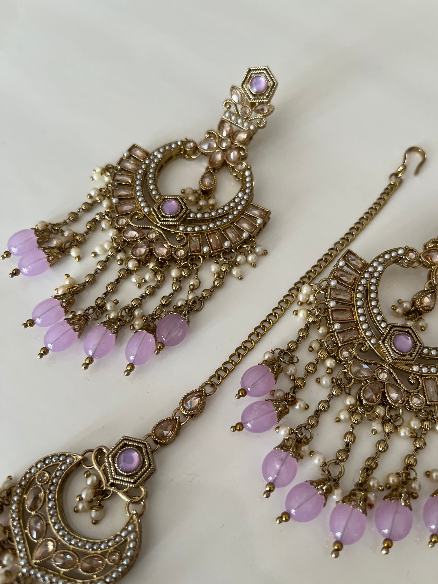 Lavender Chandelier Drop Earrings