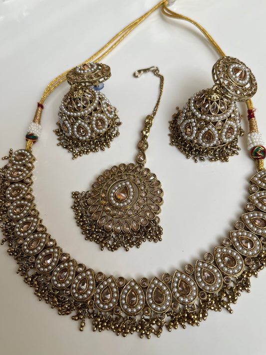 Traditional Gold Jumke Necklace Set