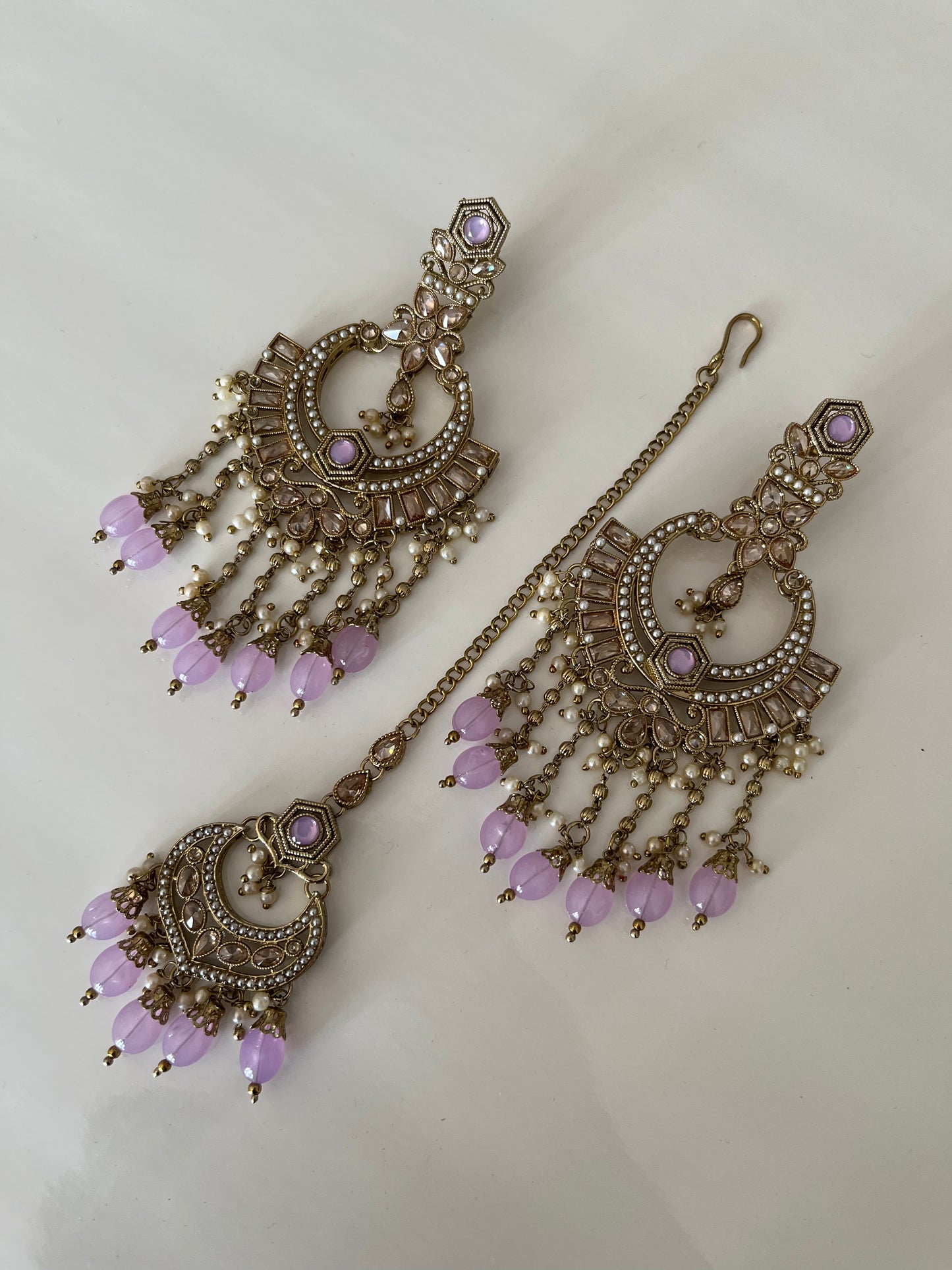 Lavender Chandelier Drop Earrings