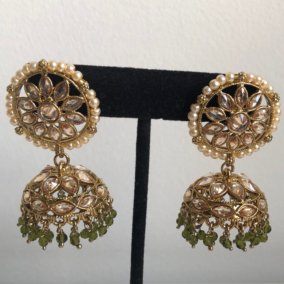 Mehndi Green Choker Necklace Earring Tikka Set