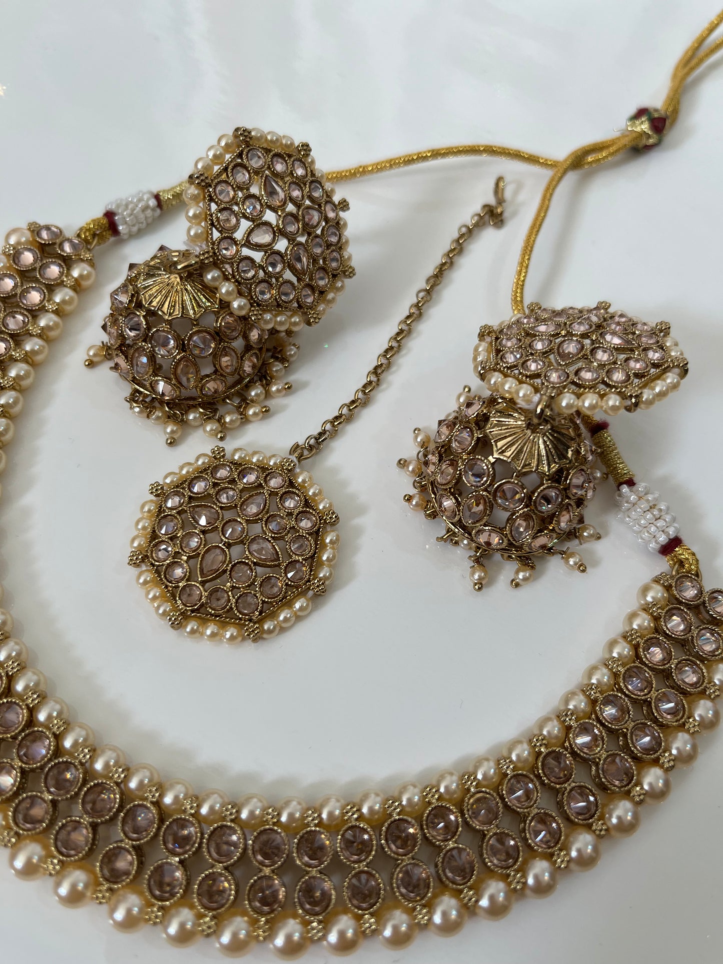 Double Layer Gold Jumke Necklace Set