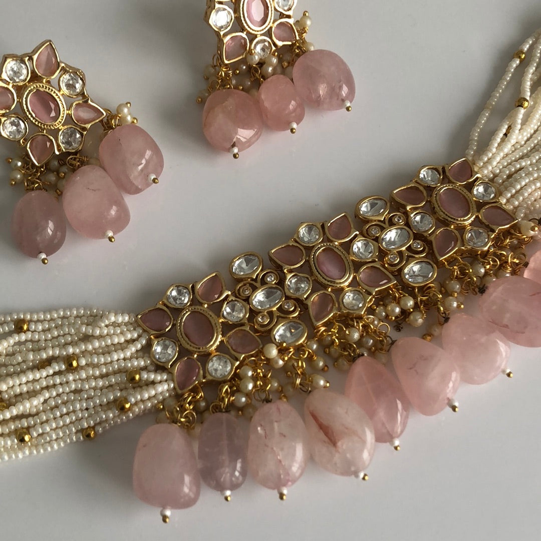 Pachi Kundan Baby Pink Choker