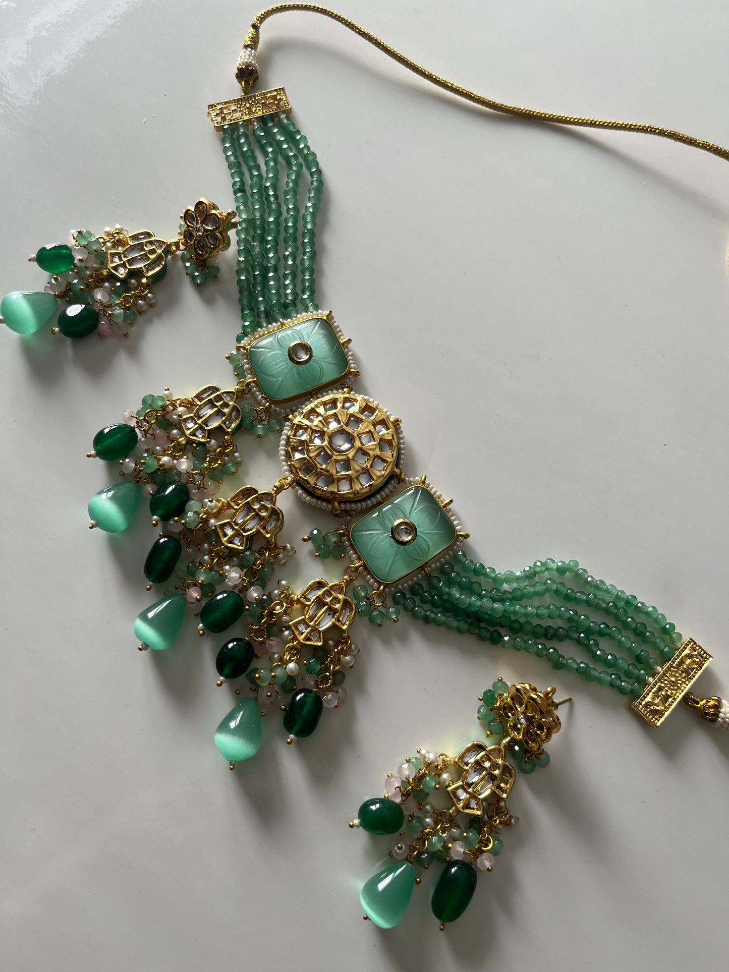 Green Kundan Choker Set