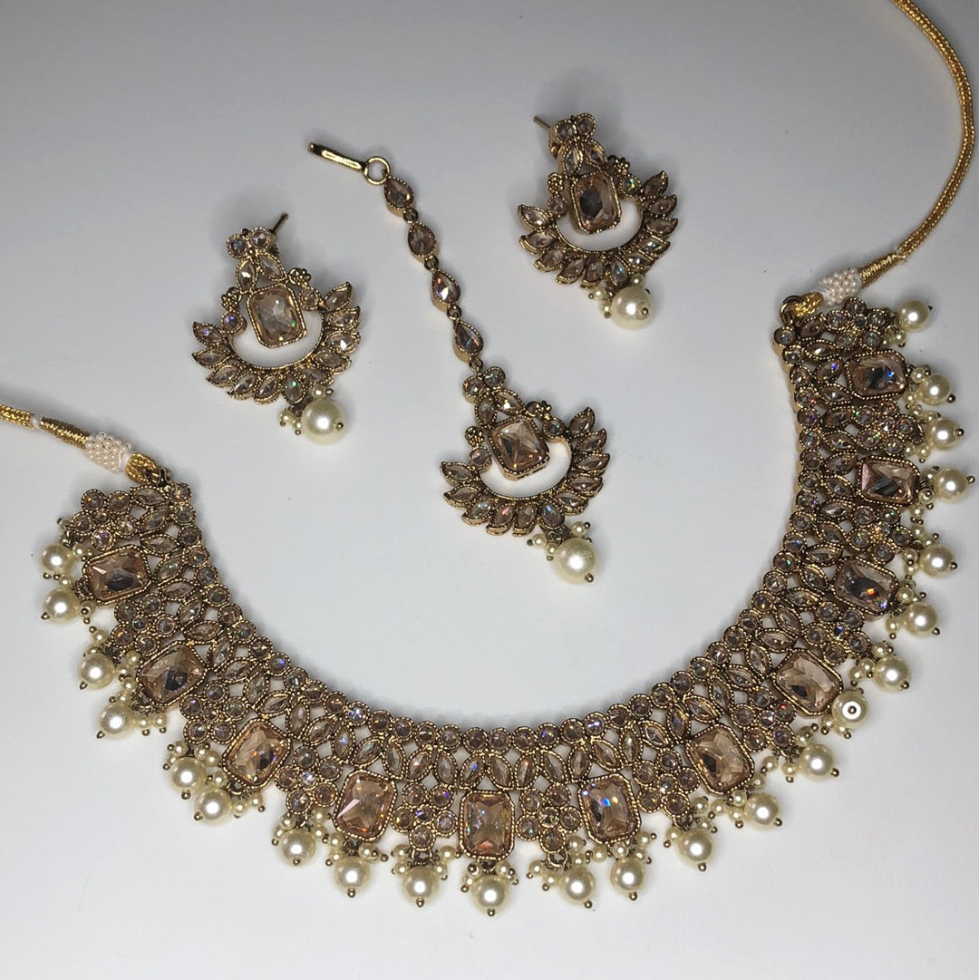 Polki Gold Crystal Set