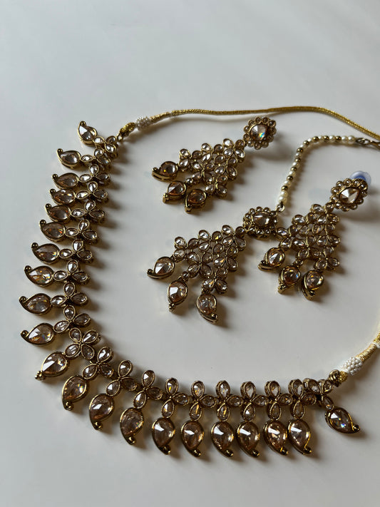 Full Polki Gold Necklace Set