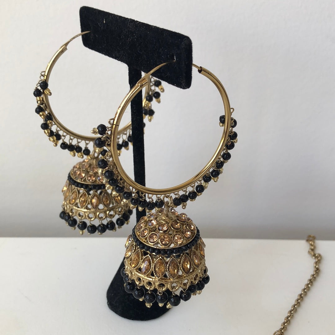 Black Gold Jumke Earring Tikka