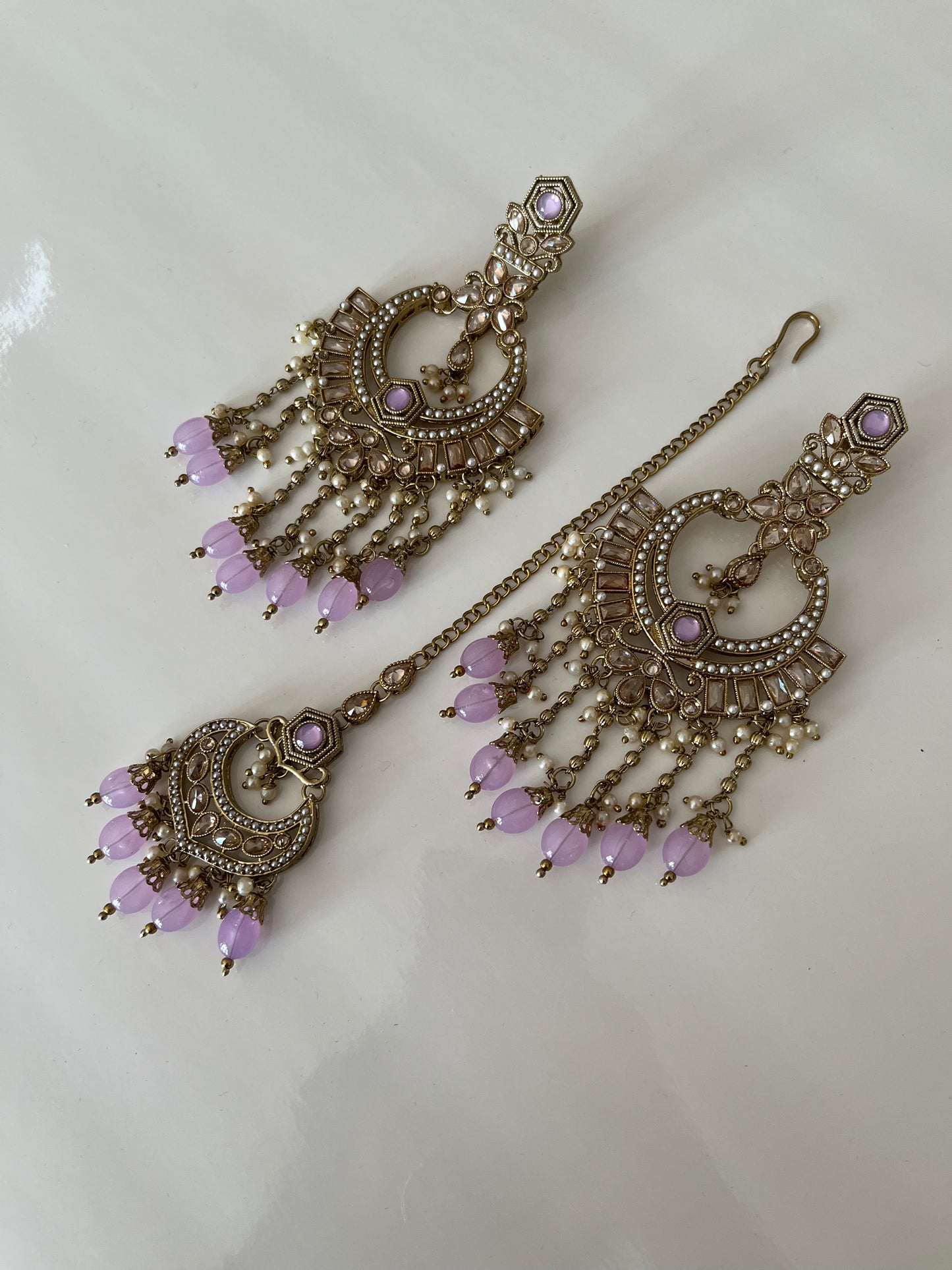 Lavender Chandelier Drop Earrings