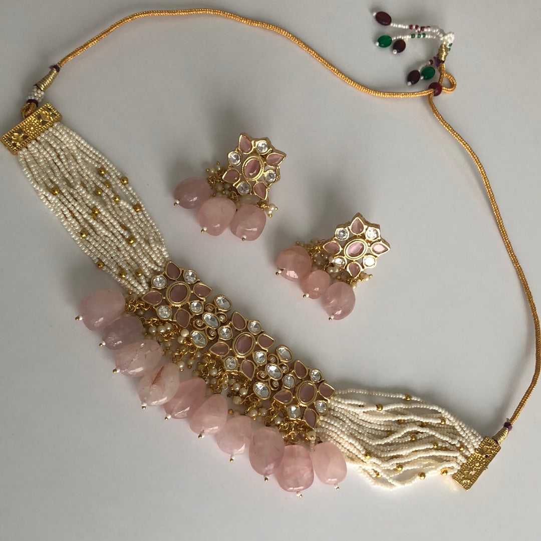 Pachi Kundan Baby Pink Choker