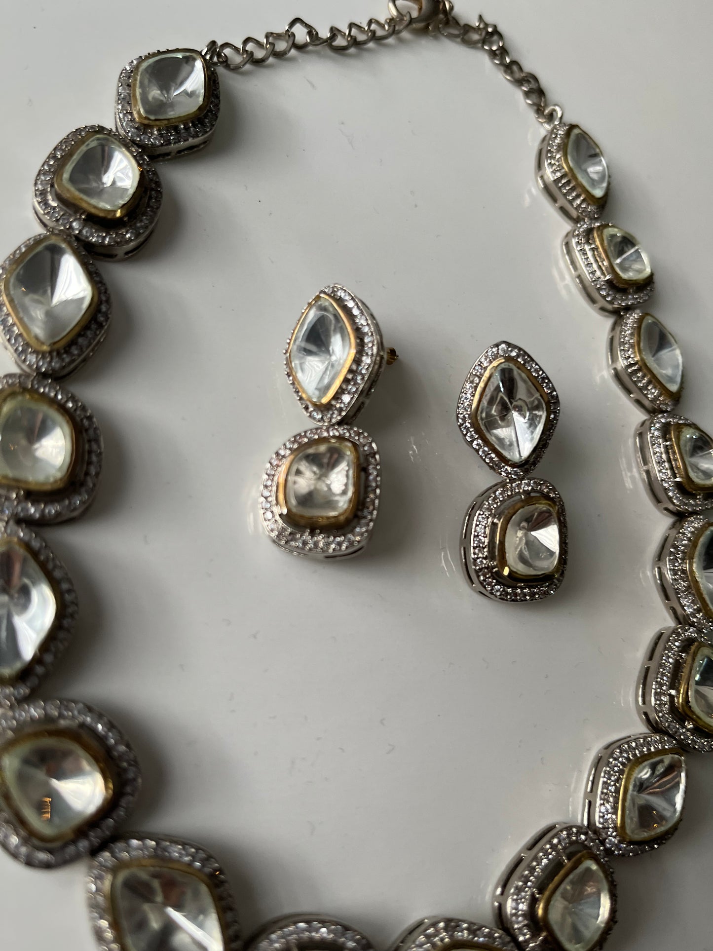 Pure Brass Real Kundan Statement Set