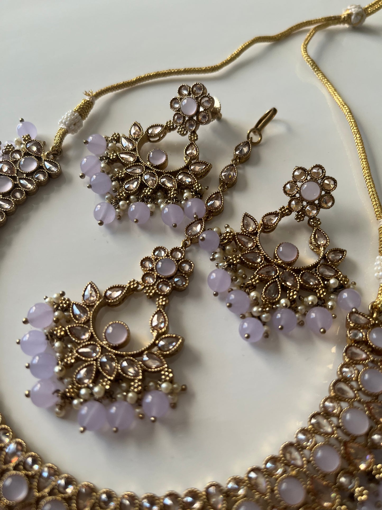 Lavender Polki Set