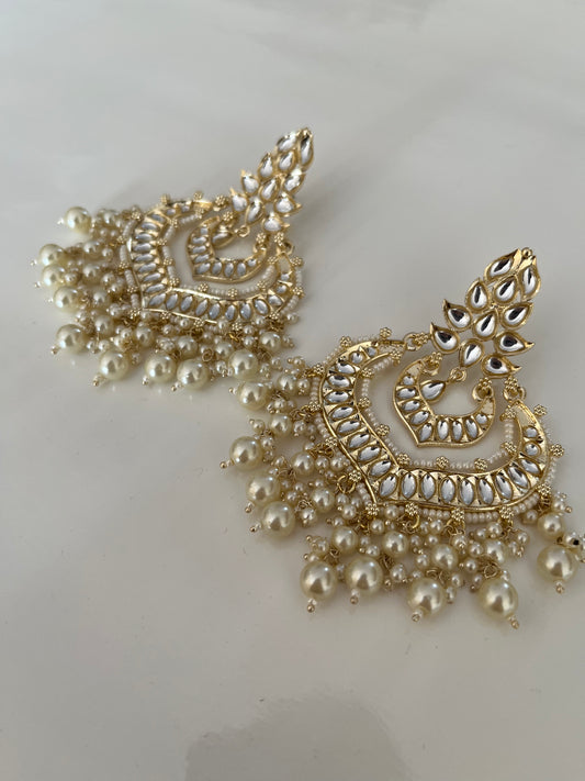 Pearl Chandbali Earrings