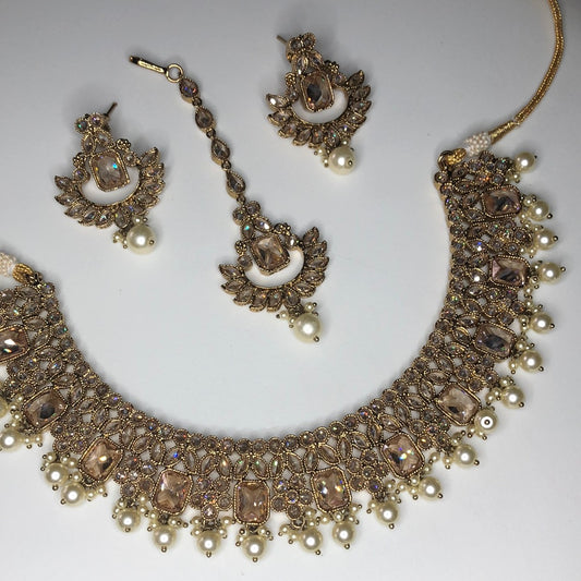 Polki Gold Crystal Set