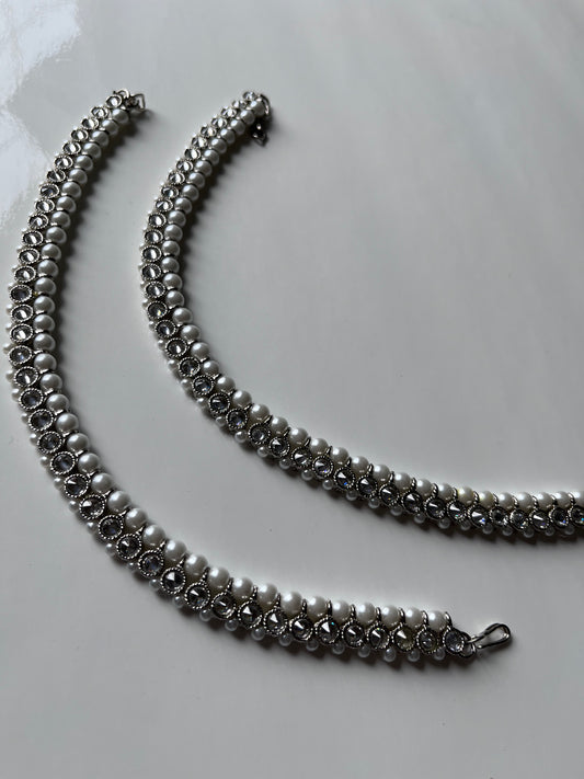 Silver Round Anklets Payal