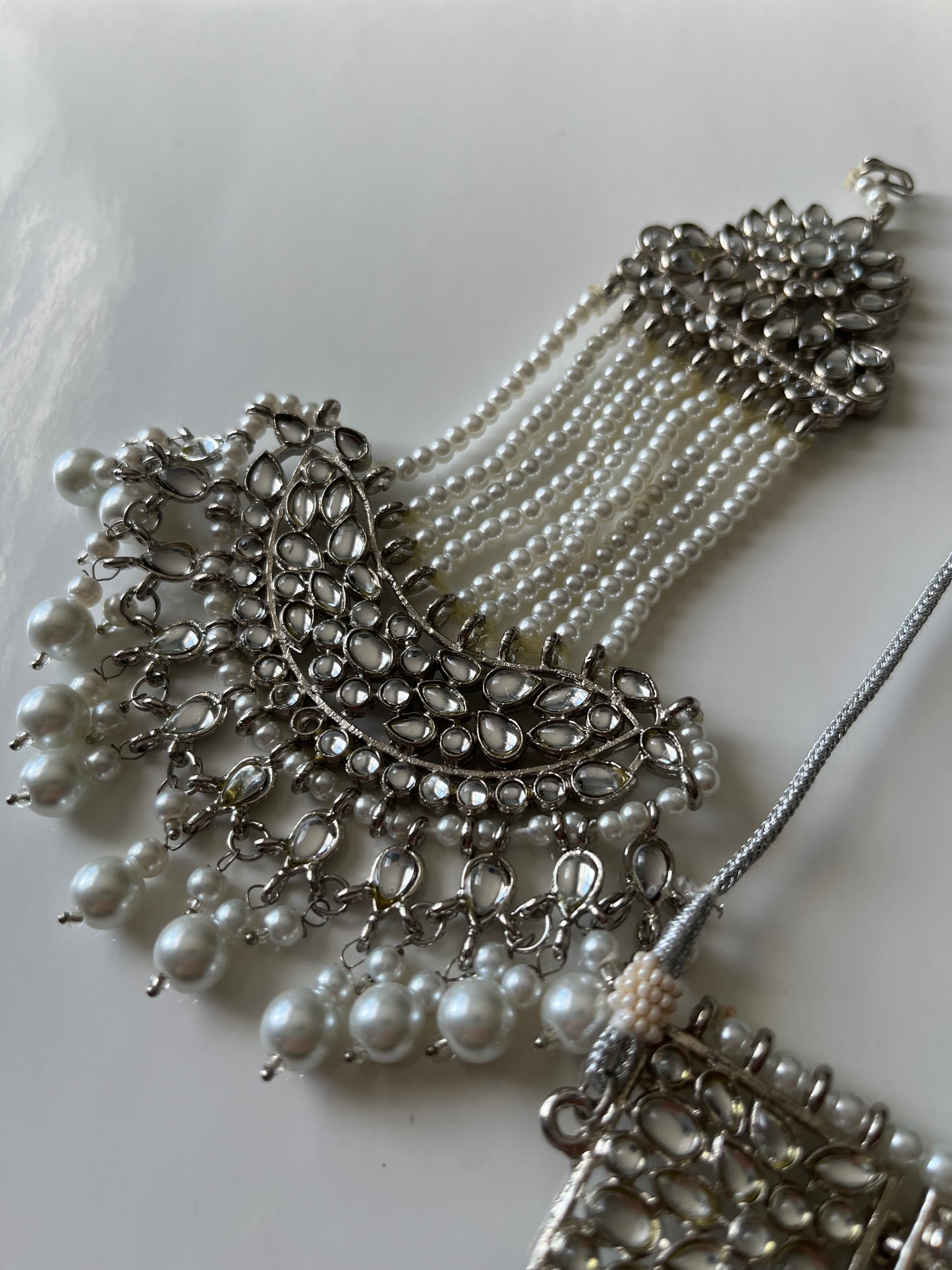 Pakistani Silver Choker Set With Passa