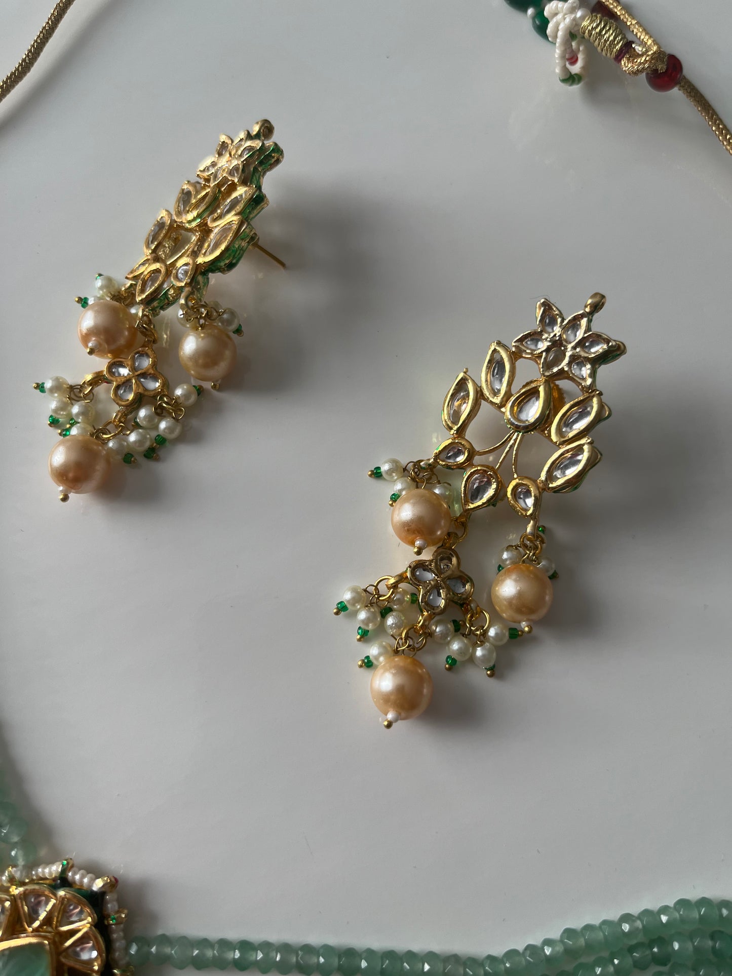 Seafoam Green Kundan Pearl Set