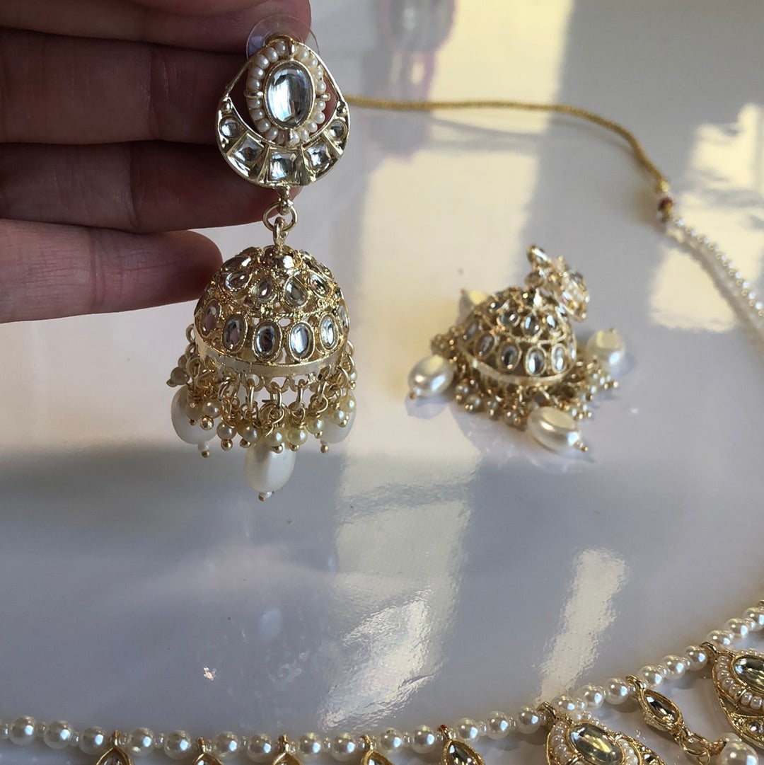 Tear drop Rani haar Earring Set