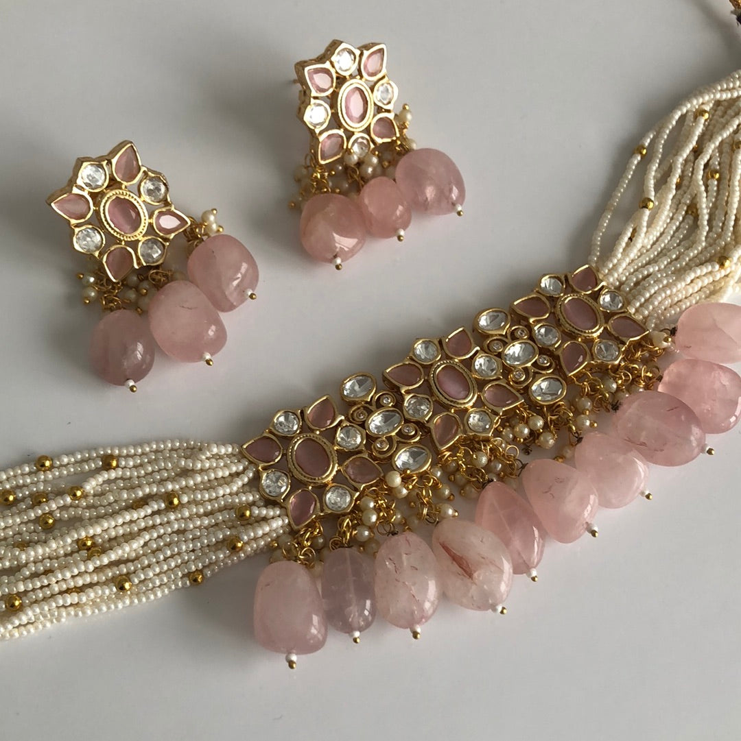 Pachi Kundan Baby Pink Choker